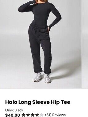 BuffBunny HALO Black Long Sleeve Hip Tee
